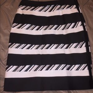 White Black and Grey Pencil Skirt